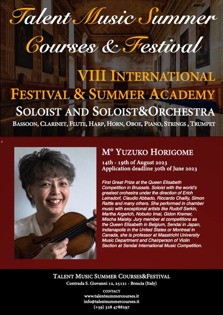 Yuzuko Horigome Workshop Brescia violonist